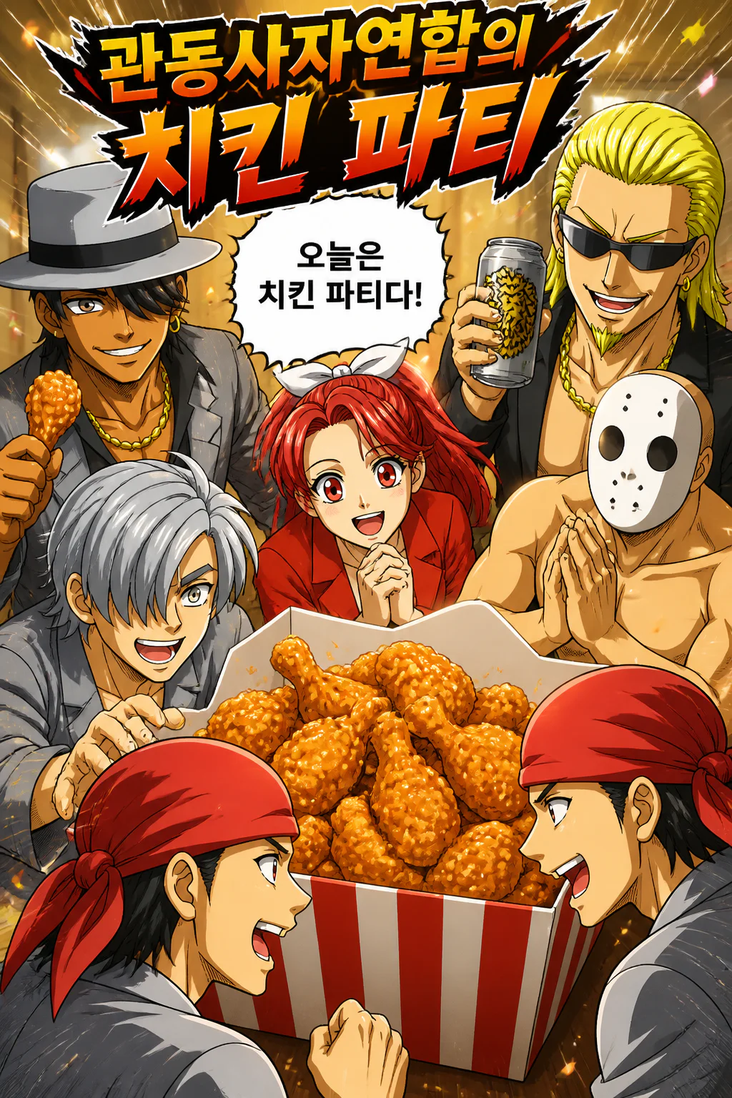 관동사자연합 멤버들의 KFC 오리지널 치킨 파티