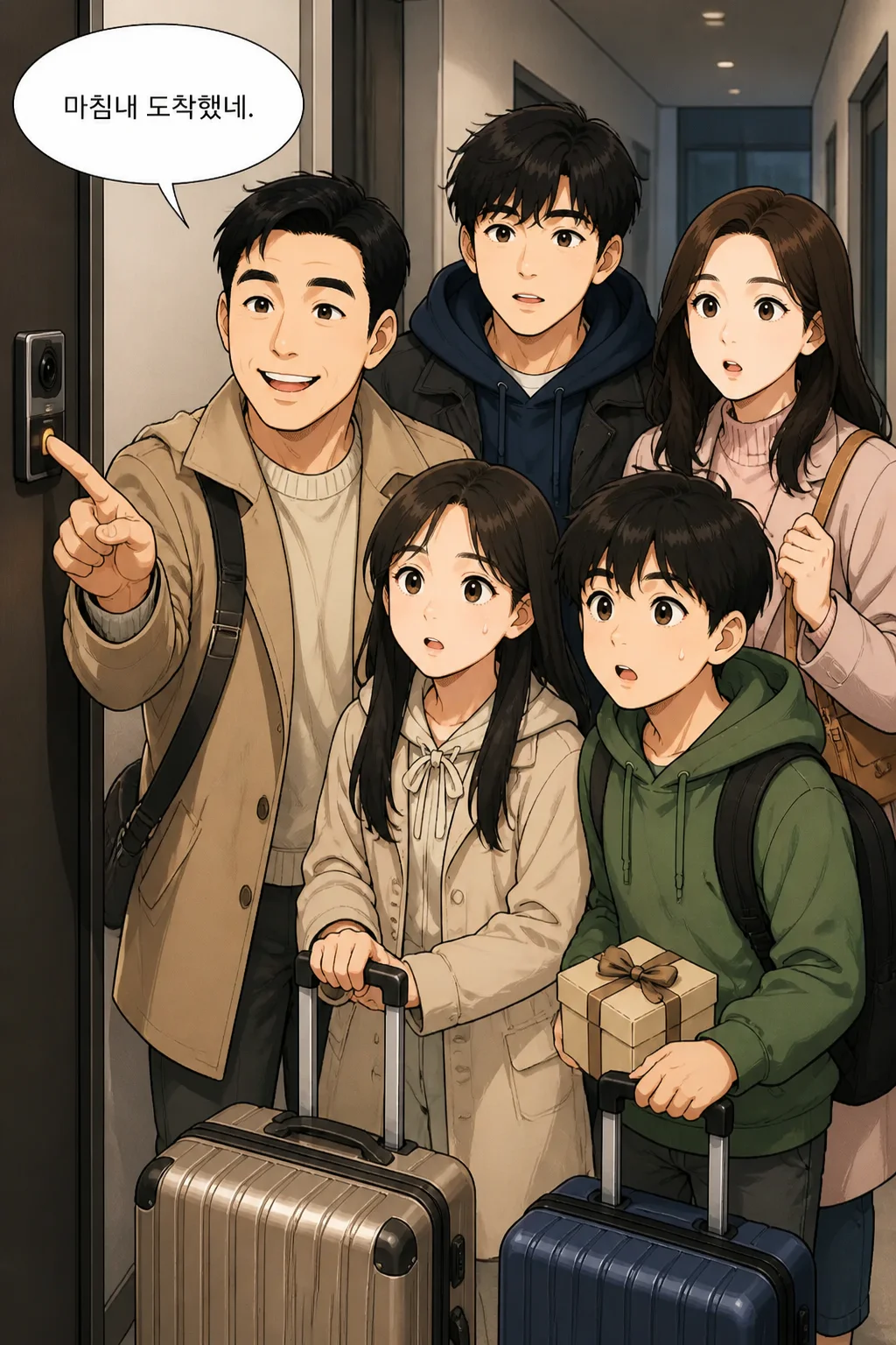삼화회 부하의 가족 삼화회 부하가 사는 일본의 고급 아파트의 호실을 방문하다