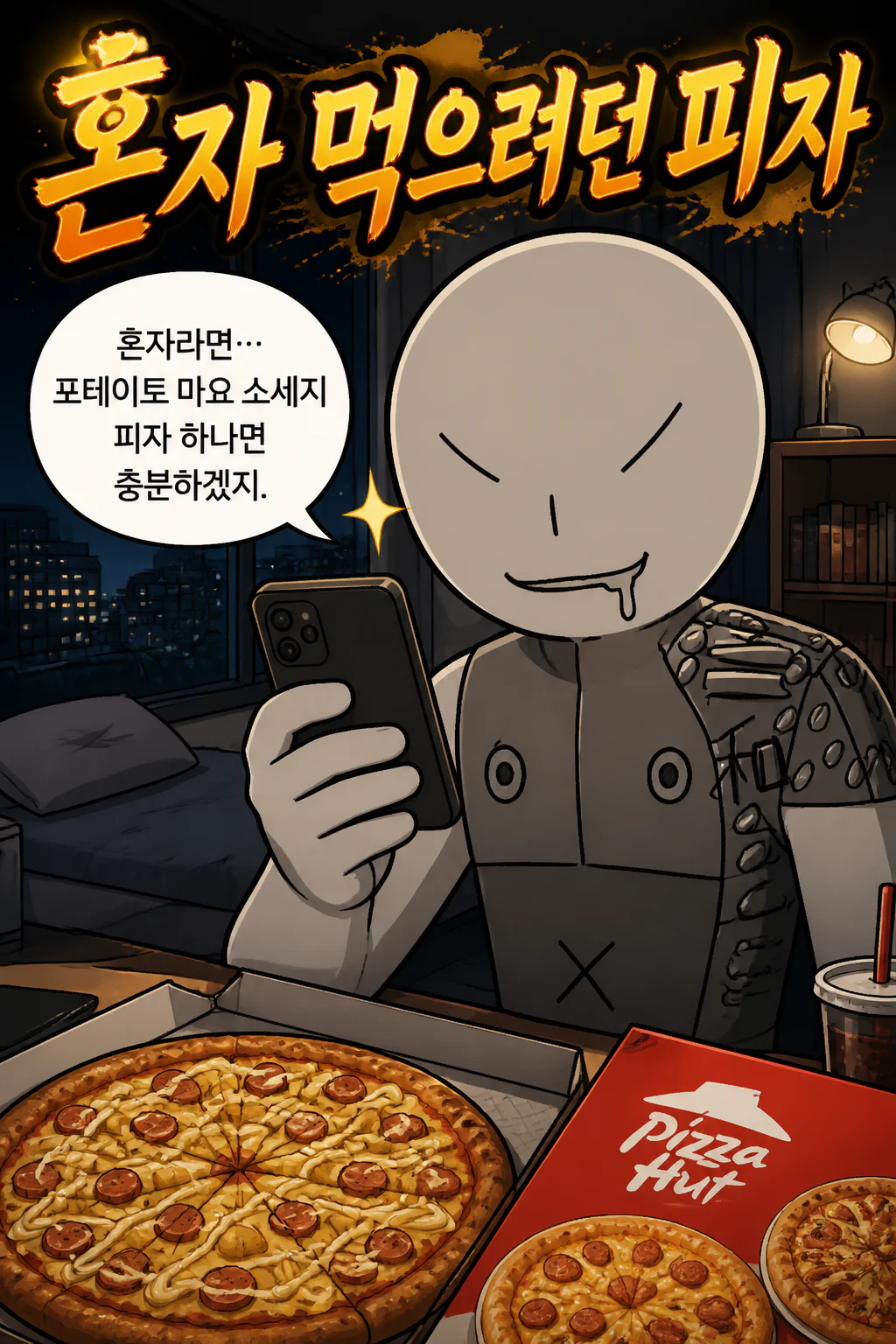 삼화회 부하 삼화회 식구들에게 피자를 사주다