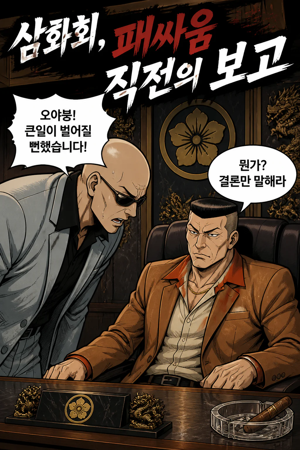 삼화회 단원 갱 오브 올림푸스와 패싸움 직전 까지 간 것을 보고하다