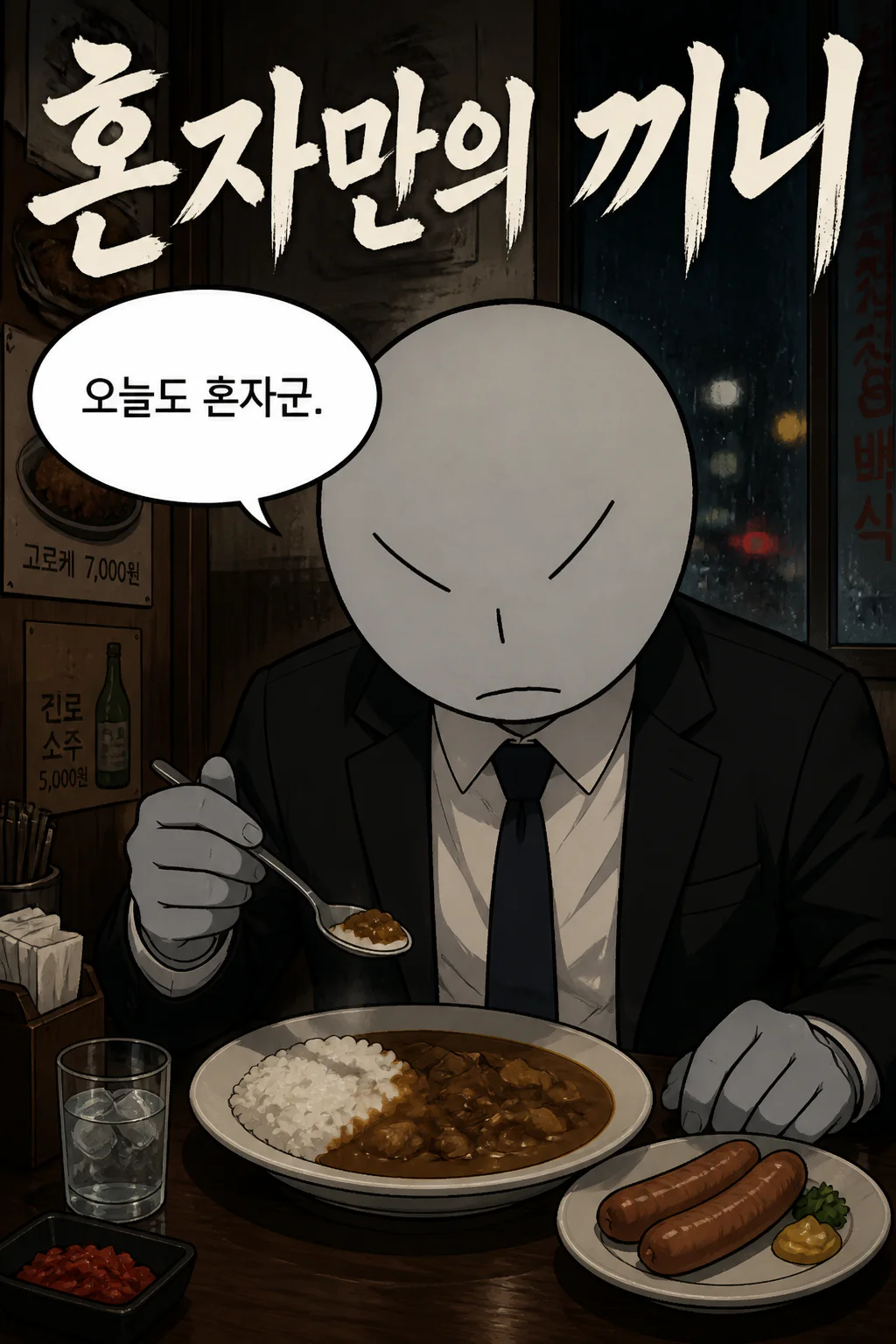 삼화회 부하의 혼자만의 끼니 처리 고독의 하야시 라이스와 다양한 맛의 수제 소시지
