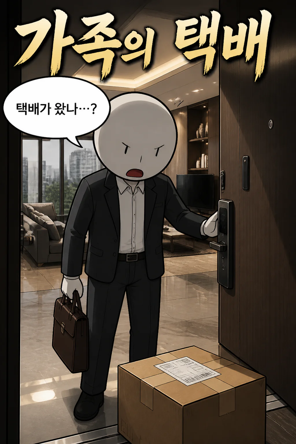 삼화회 부하 자신이 사는 고급 아파트 호실에 대한민국에서 자신의 가족이 보낸 택배를 받다