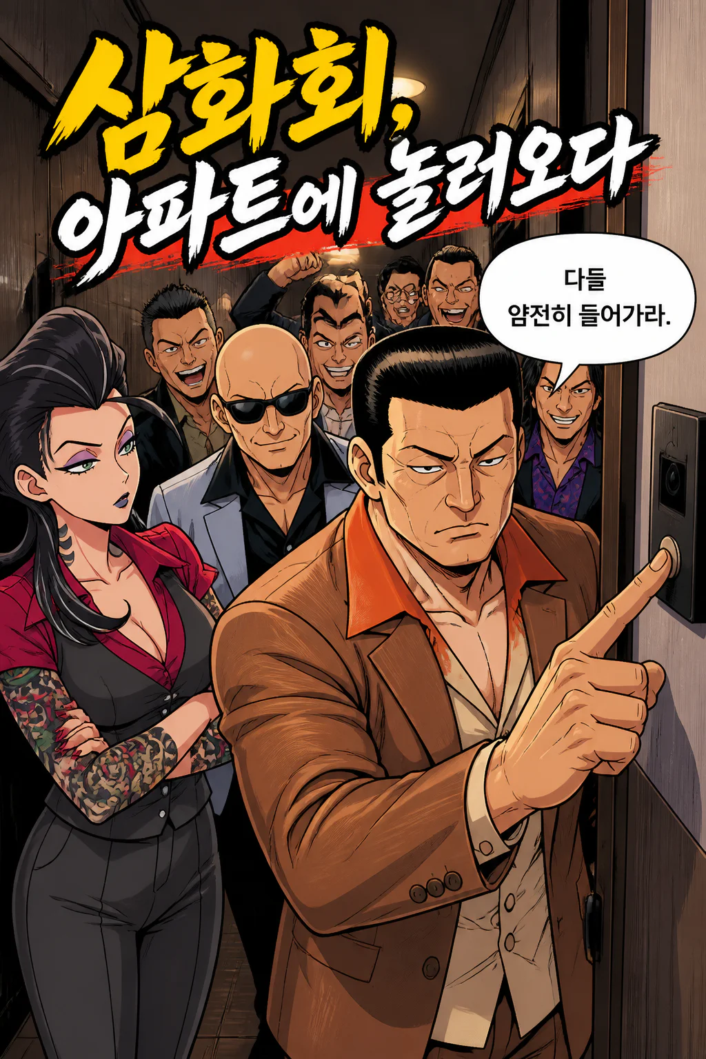 삼화회 식구들 삼화회 부하가 사는 고급 아파트 호실에 놀러오다