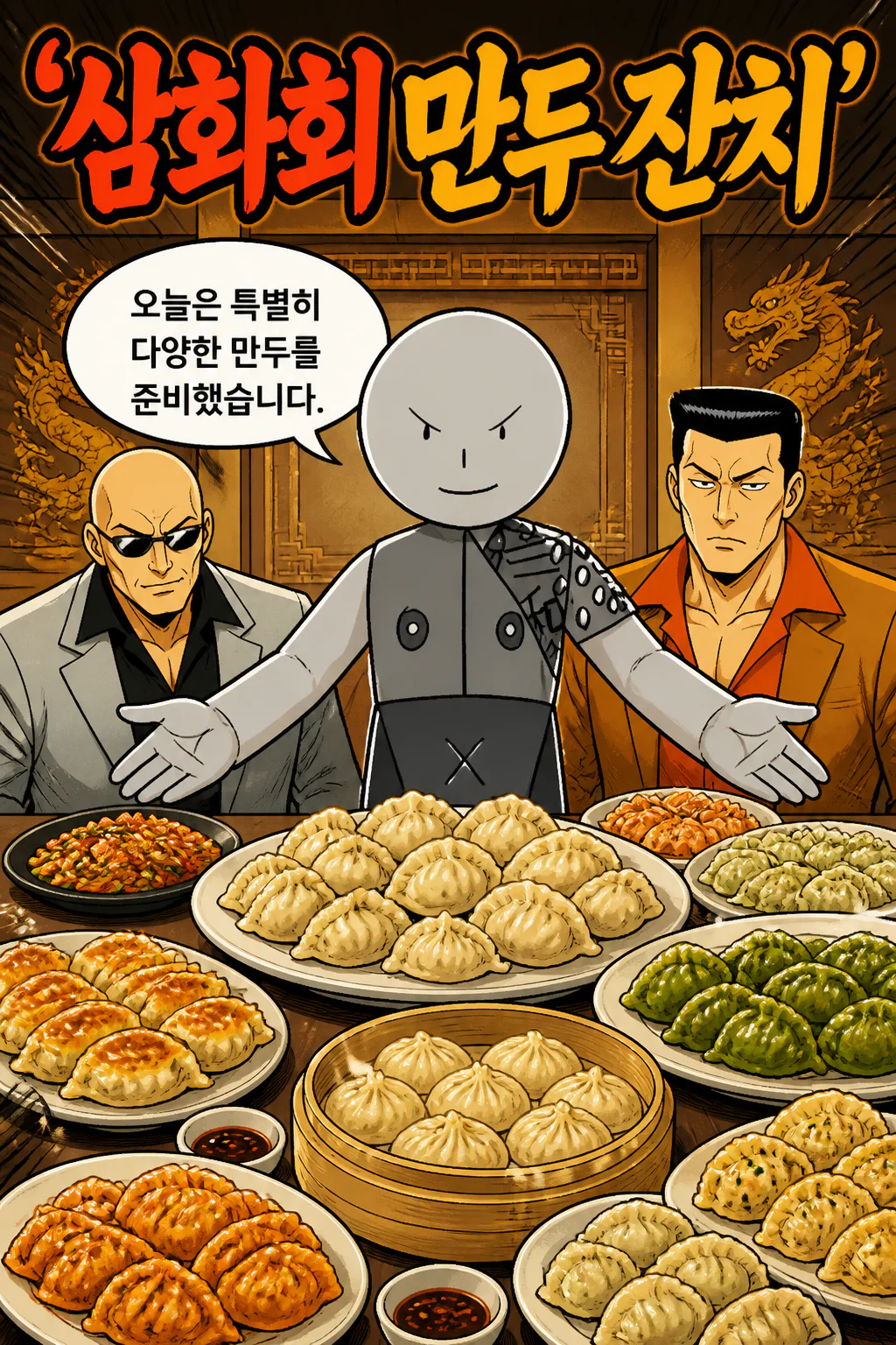 삼화회 부하가 다양한 맛의 한국식 만두를 대접하다