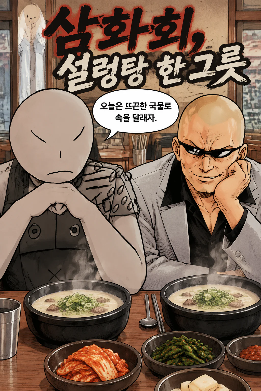 삼화회 부하 삼화회 단원과 함께 설렁탕을 먹다