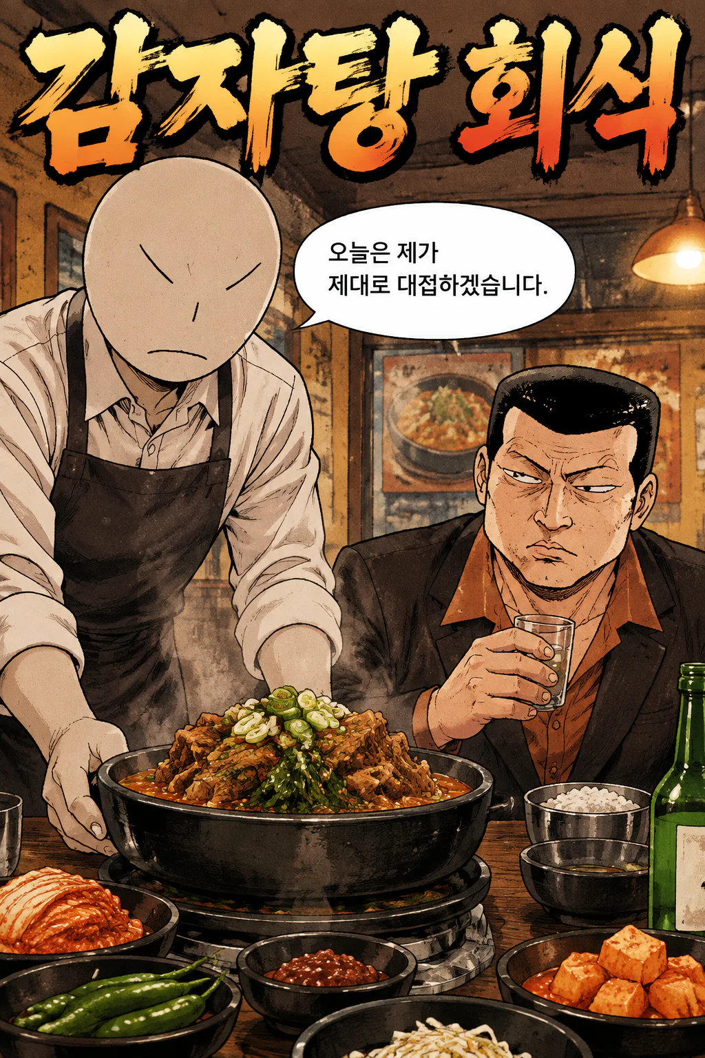 삼화회 부하 사부와 함께 감자탕 식사