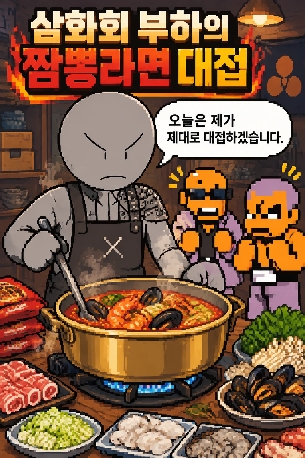 삼화회 부하 삼화회의 형님들에게 짬뽕라면을 대접하다