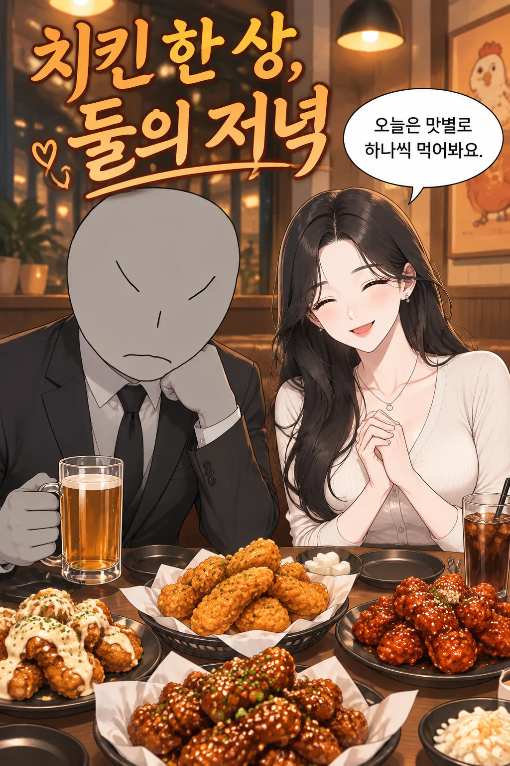 둘이서 먹어요 다양한 맛의 한국식 치킨