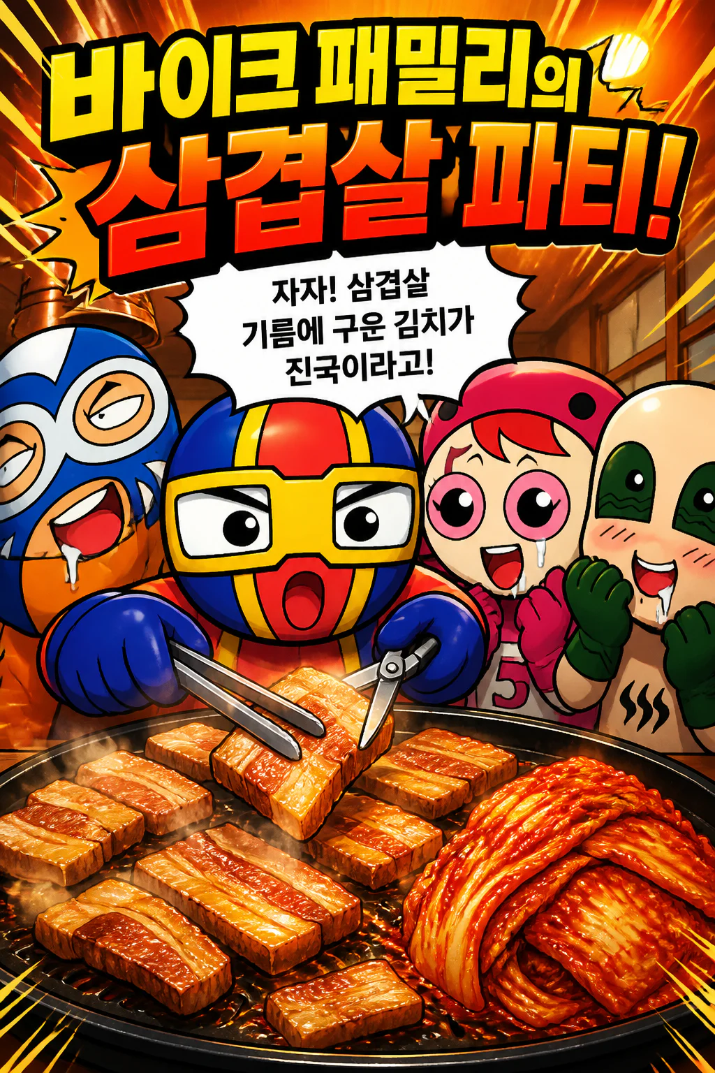 바이크 패밀리 삼겹살을 먹다