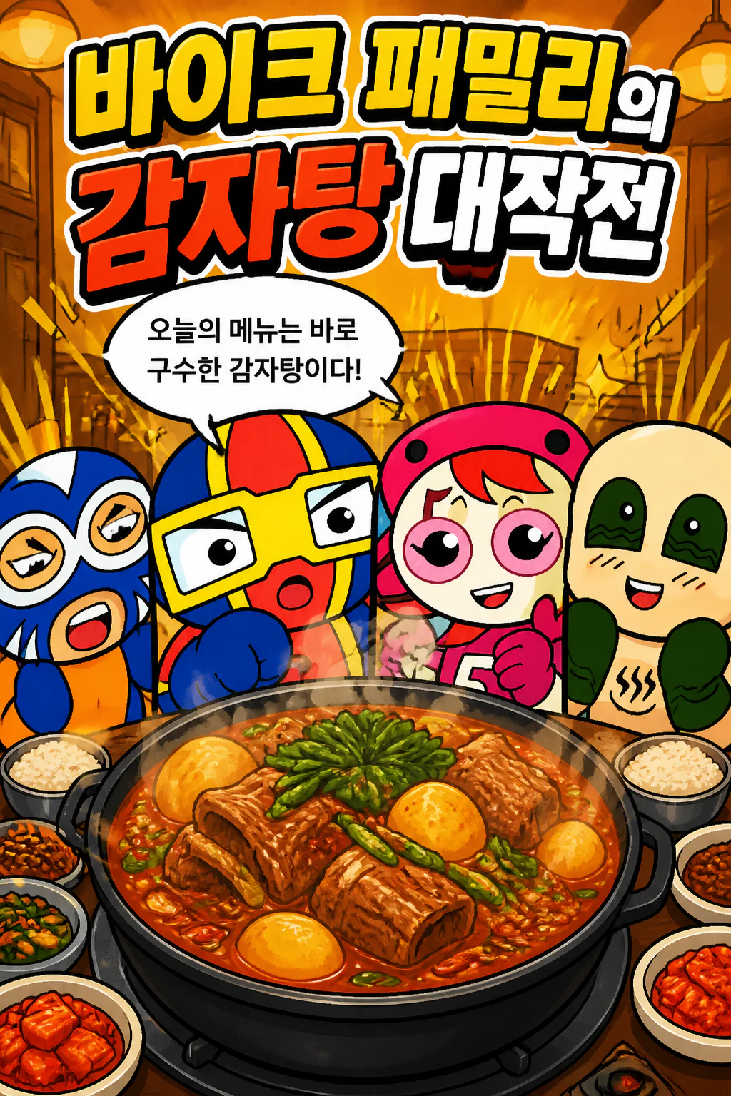 바이크 패밀리 감자탕을 먹다