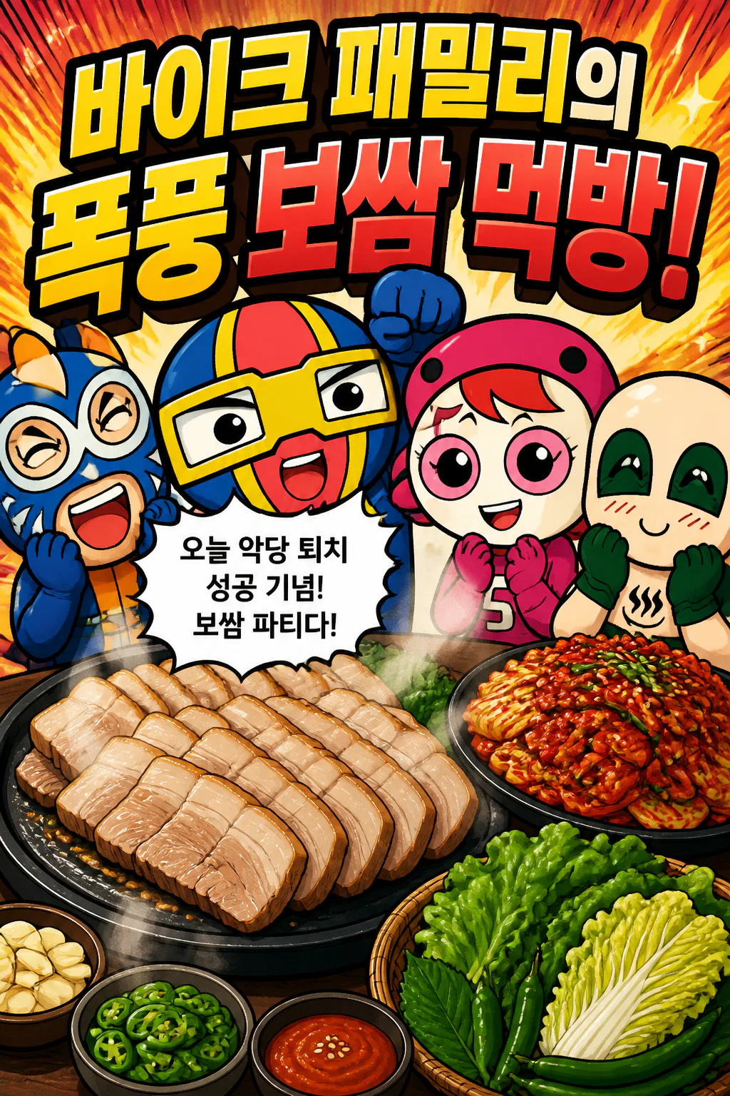 바이크 패밀리 보쌈을 먹다