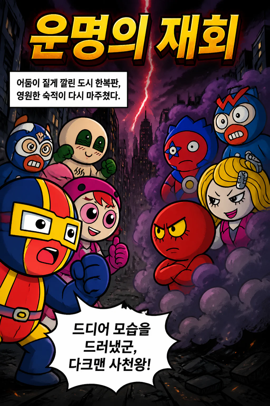 바이크 패밀리와 다크맨 사천왕 숙명의 재회