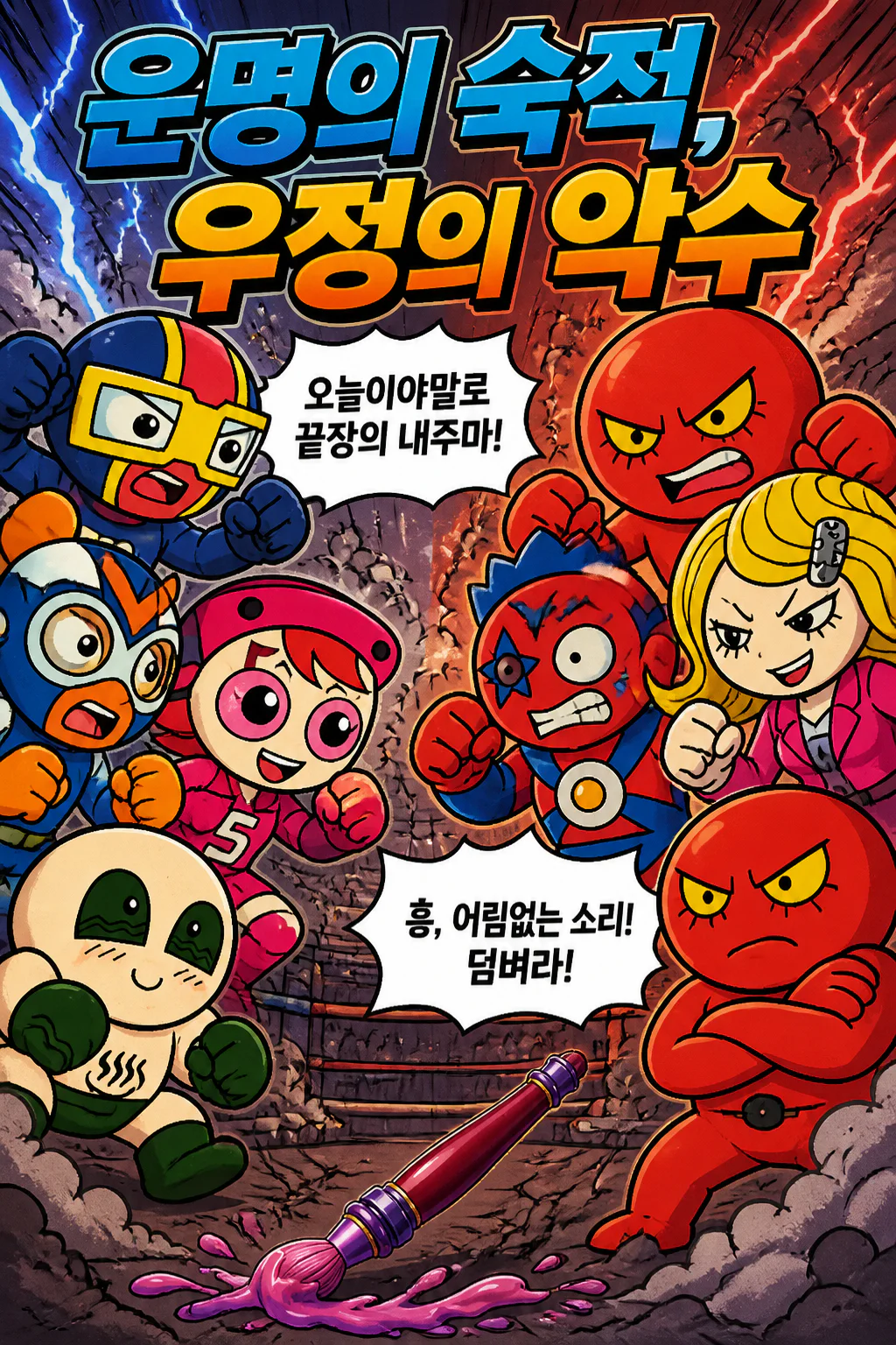 다크맨 사천왕과 바이크 패밀리 우정의 악수를 나누다