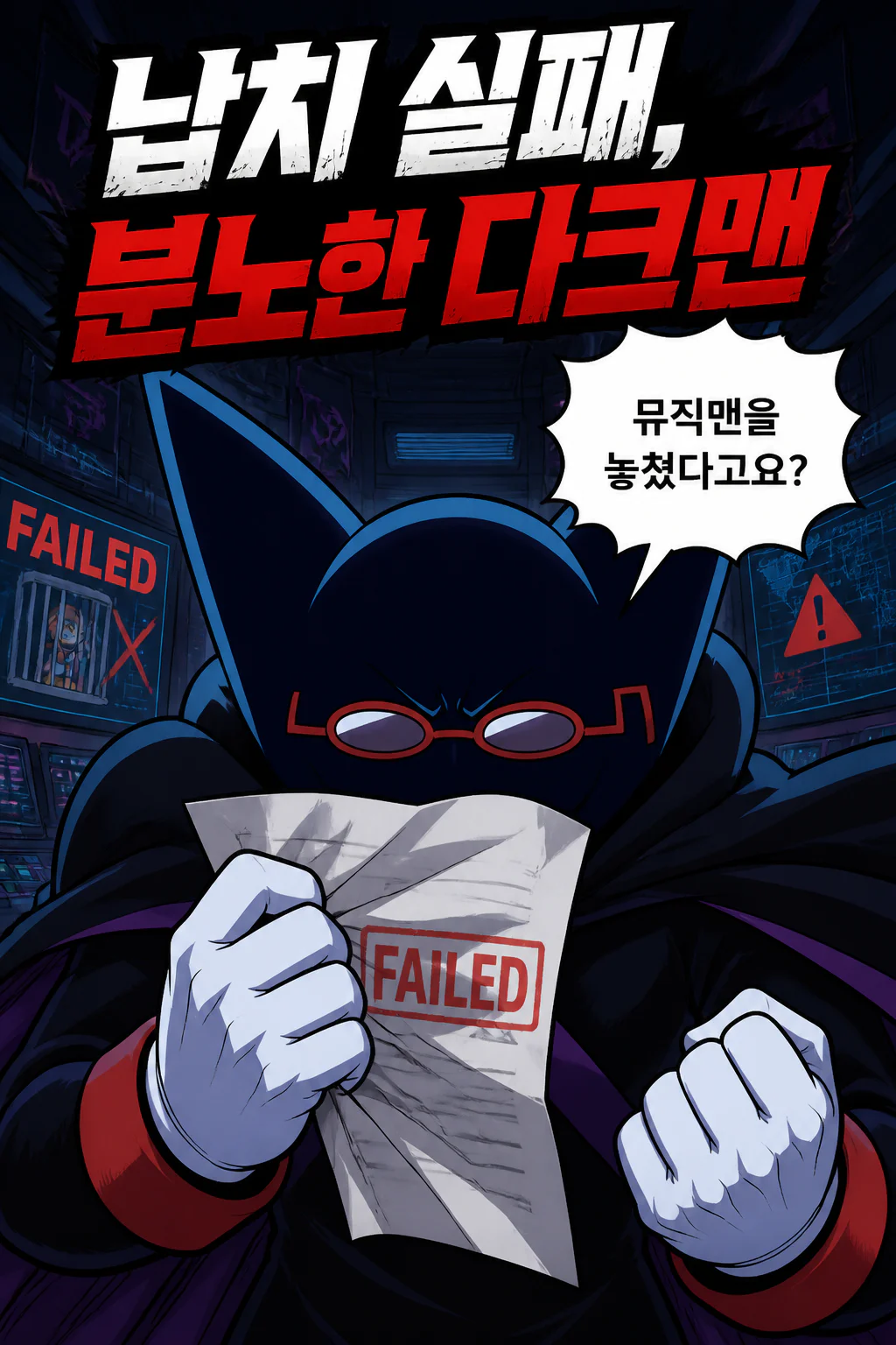 다크맨 다크맨 사천왕의 뮤직맨 납치실패에 격노하다