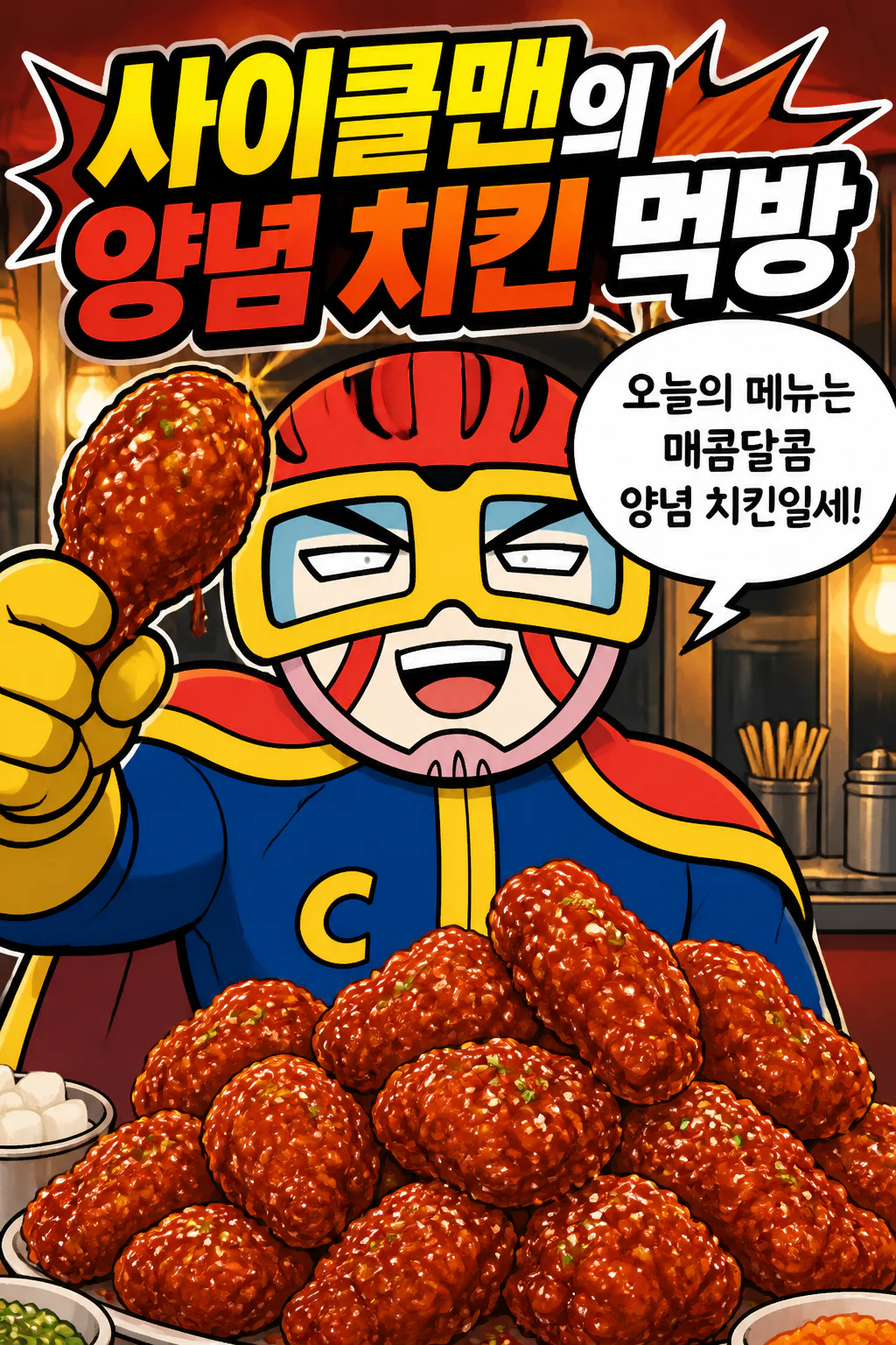 사이클맨의 먹방 양념 치킨