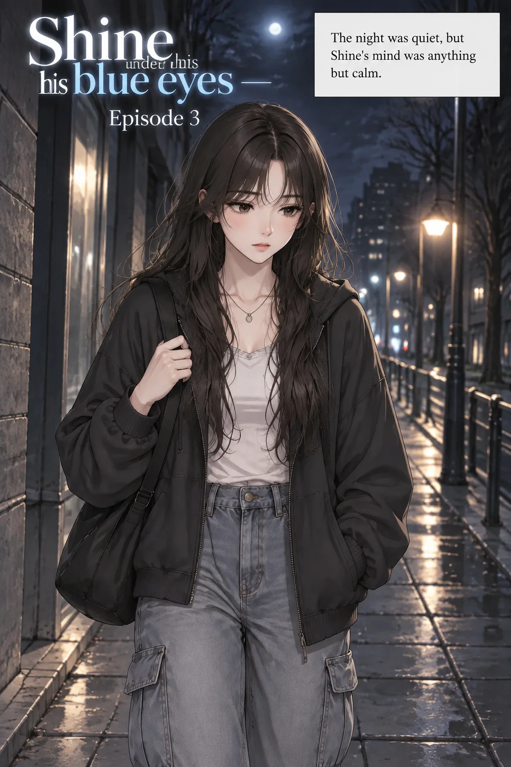 The night was quiet. Shine was walking slowly along the empty streetShine under his blue eyes Ep. 3