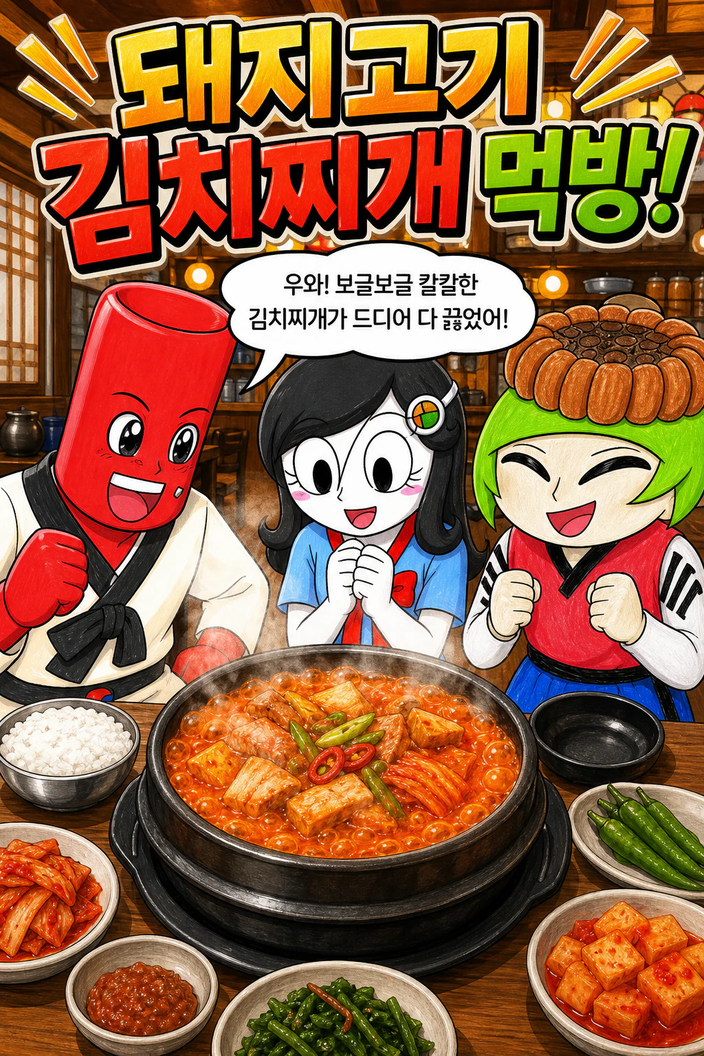 삼총사 김치찌개를 맛보다