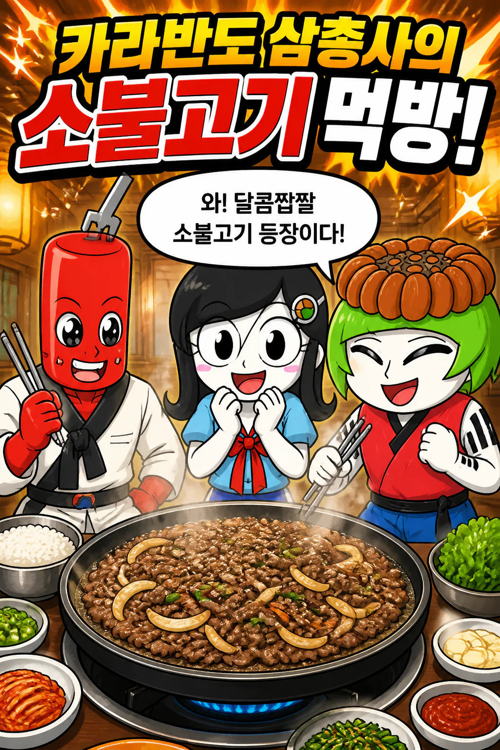 카라반도 삼총사 소불고기를 먹다