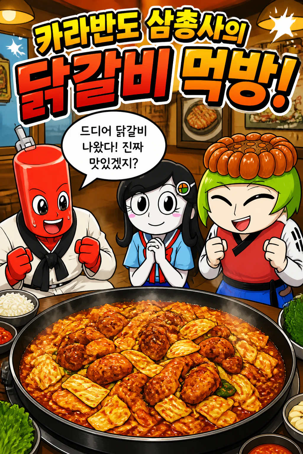 카라반도 삼총사 닭갈비를 먹다