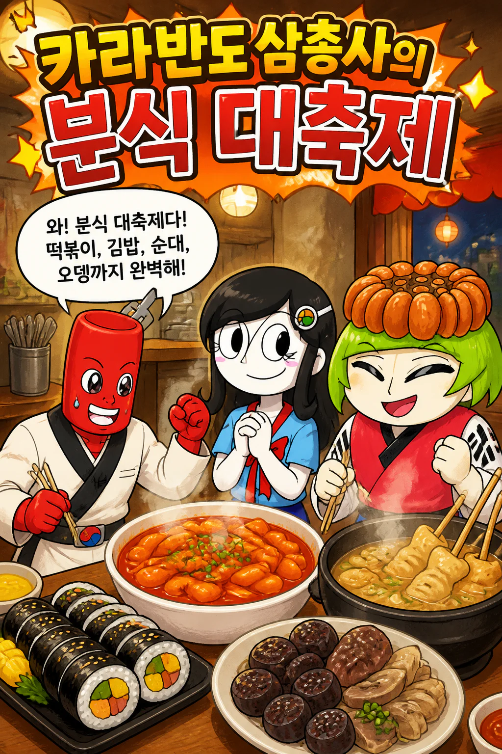 카라반도 삼총사 분식 대잔치를 즐기다