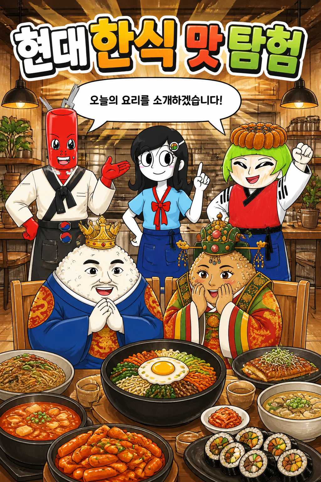 쌀밥 대왕과 현미밥 왕비 현대 한국요리를 맛보다