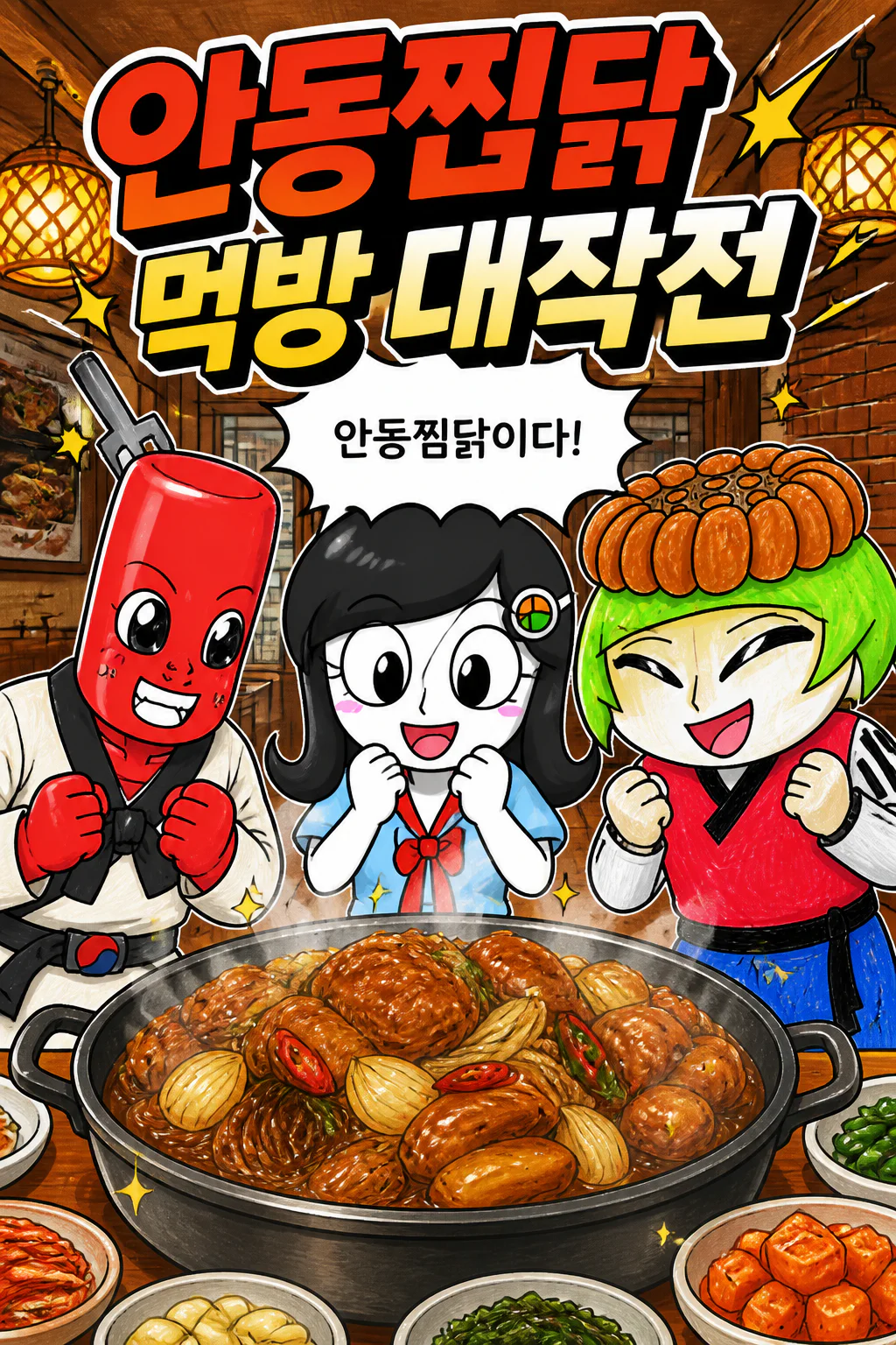 카라반도 삼총사 안동찜닭을 먹다