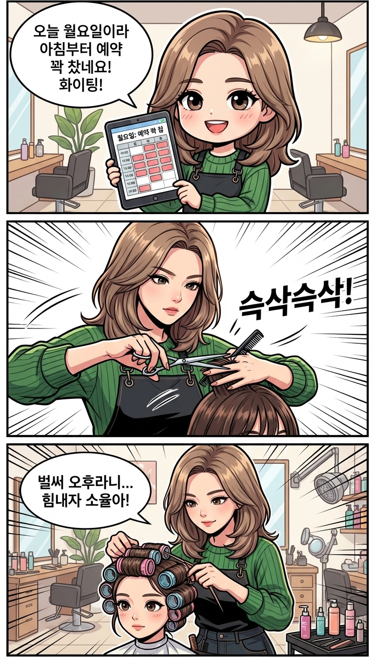 미용사 10년 차, 결국 손목이 파업 선언했네요...