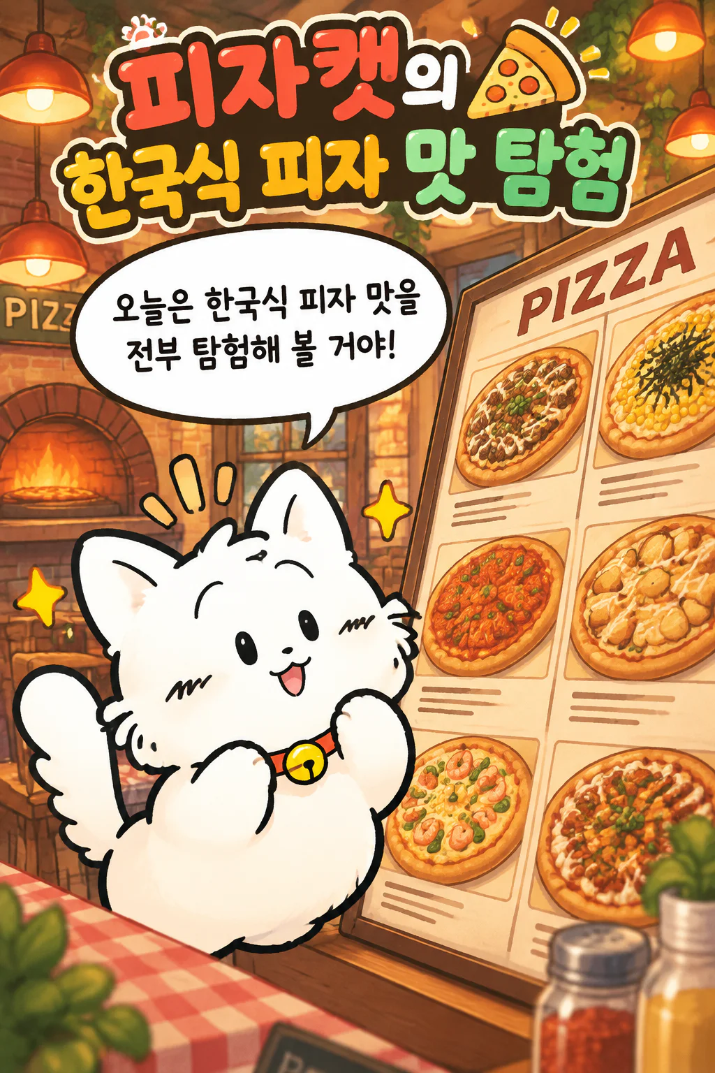 피자캣 다양한 맛의 한국식 피자를 먹다