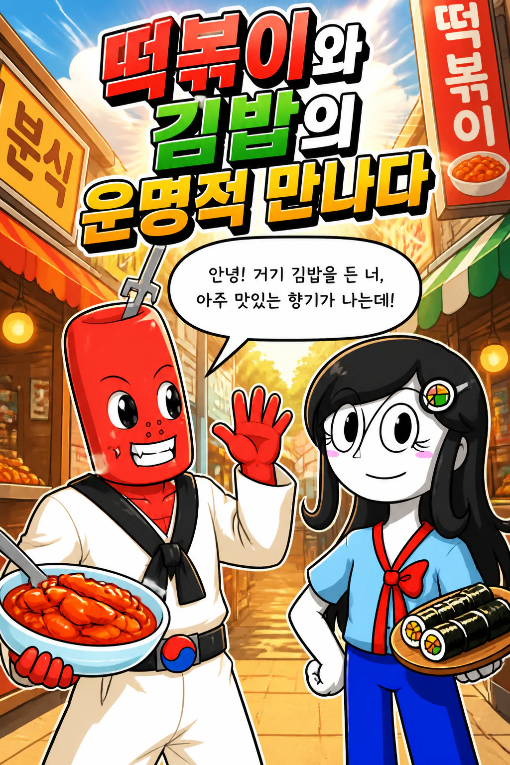 떡볶이군과 김밥소녀 두 사람의 첫 만남
