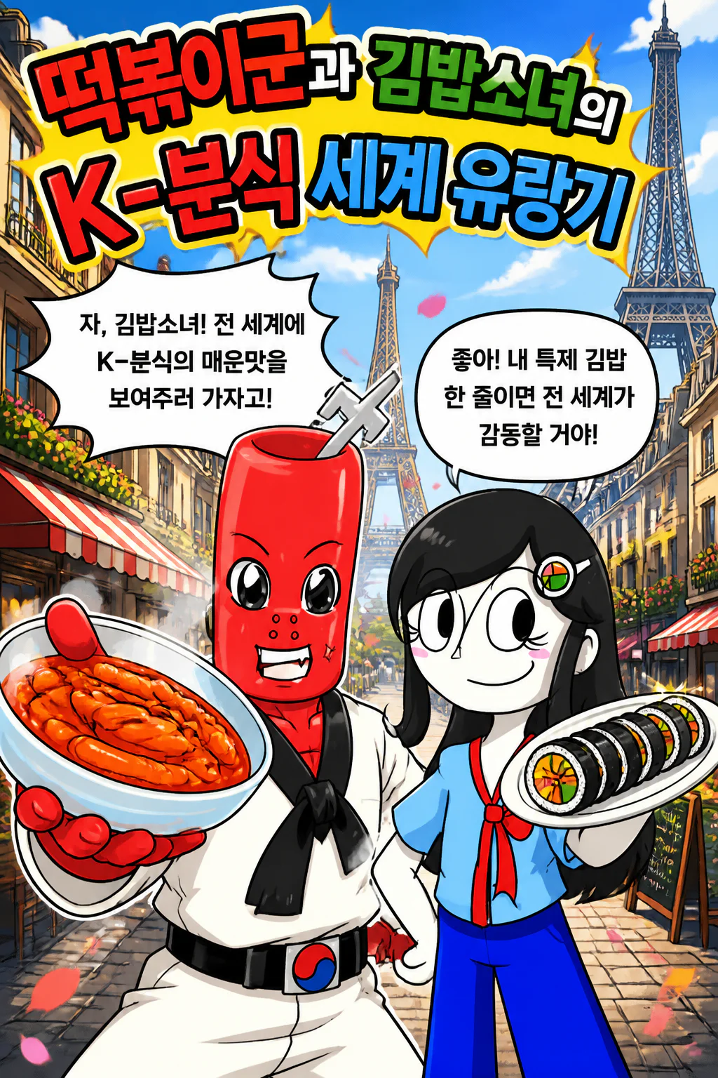 김밥소녀와 떡볶이군의 K-분식 전파기