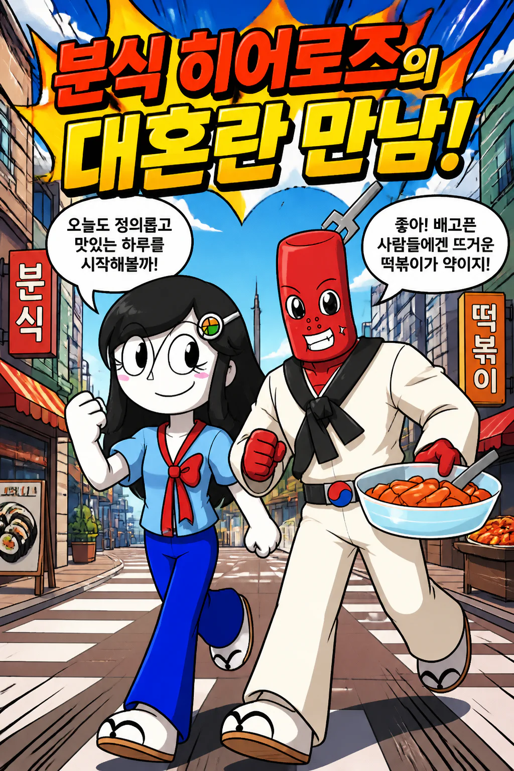 떡볶이군과 김밥소녀 카부키 단주로 일행,관동사자연합과 만나다