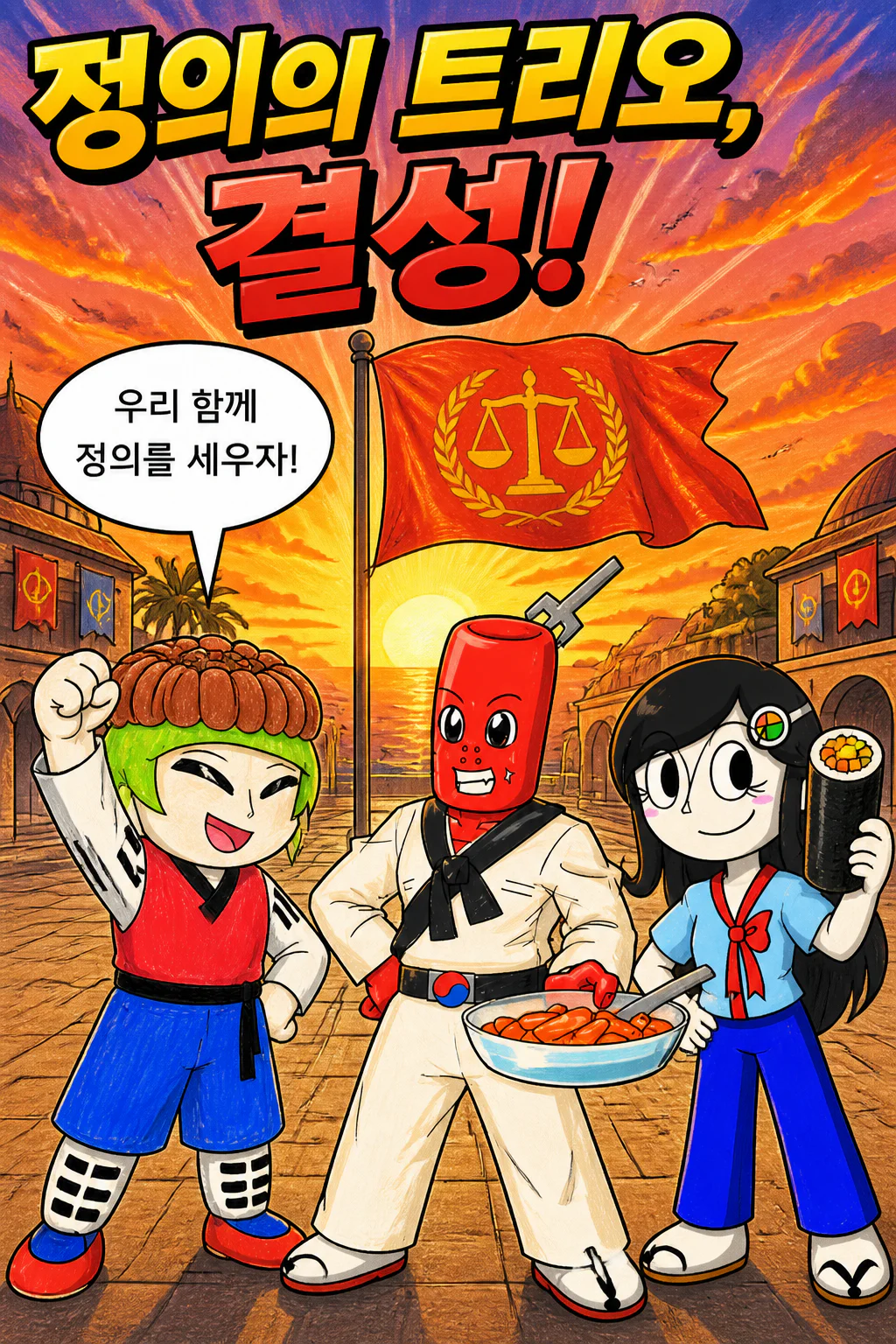 정의의 트리오 결성