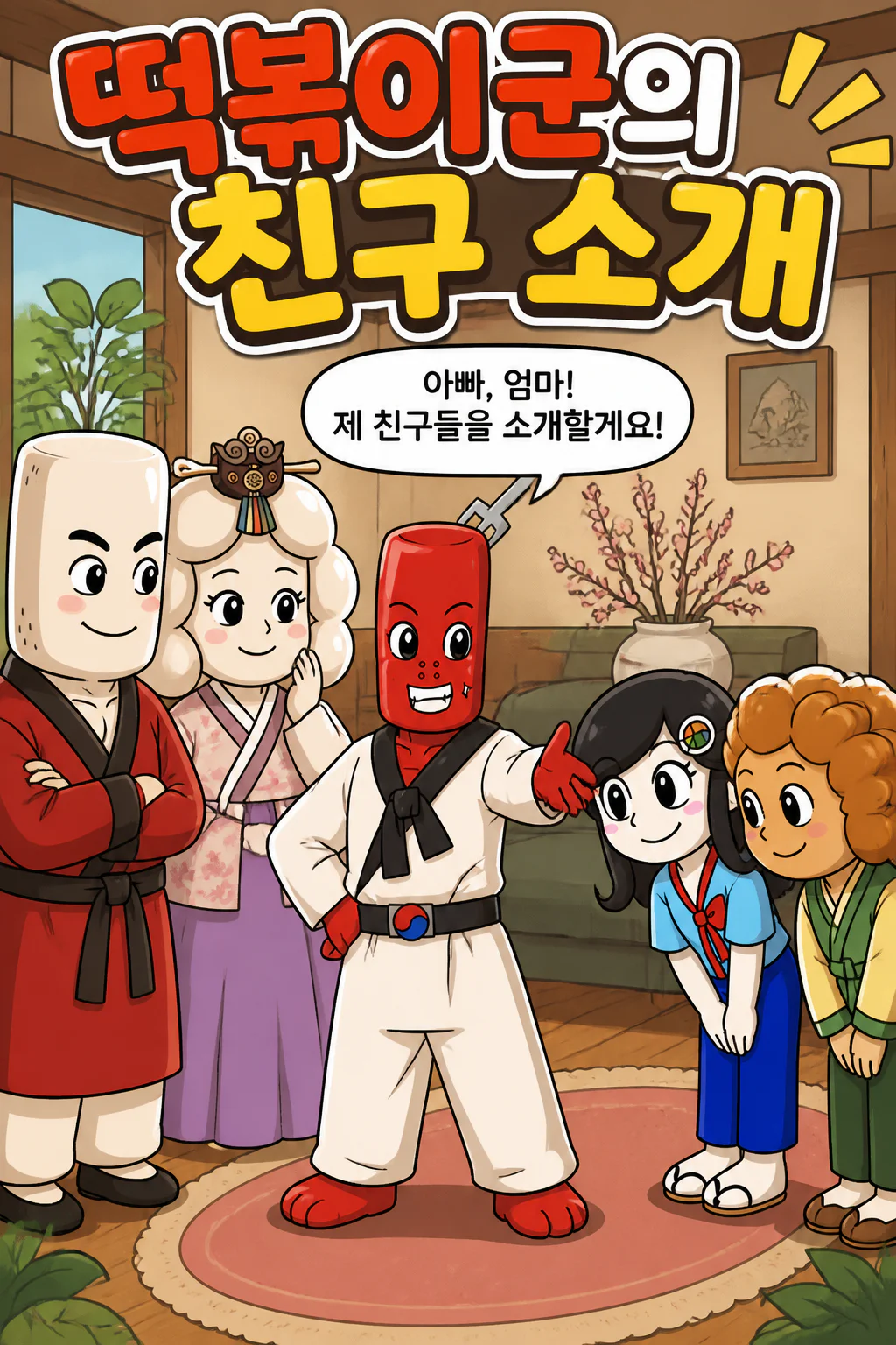 떡볶이군 부모님께 친구들을 소개하다