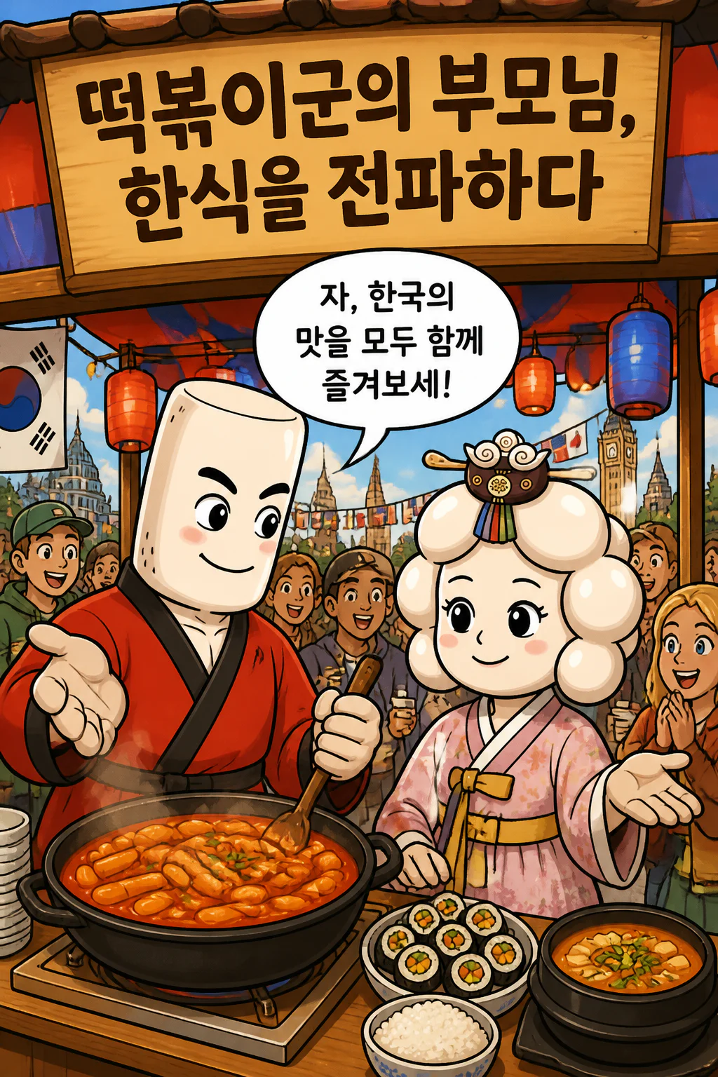 떡볶이군의 부모님 한식을 전파하다