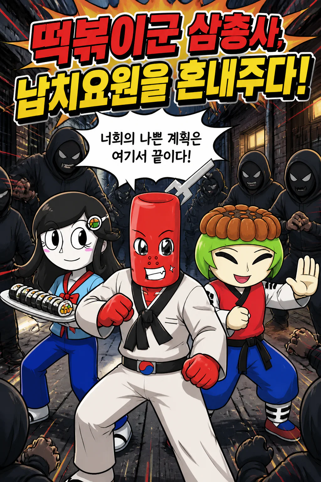 정의의 트리오 납치 공작원들에 맞서다