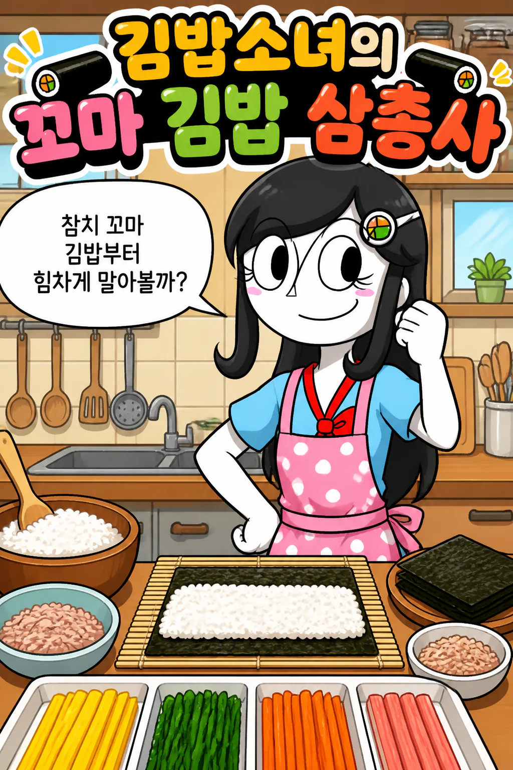 김밥소녀 꼬마김밥을 만들다