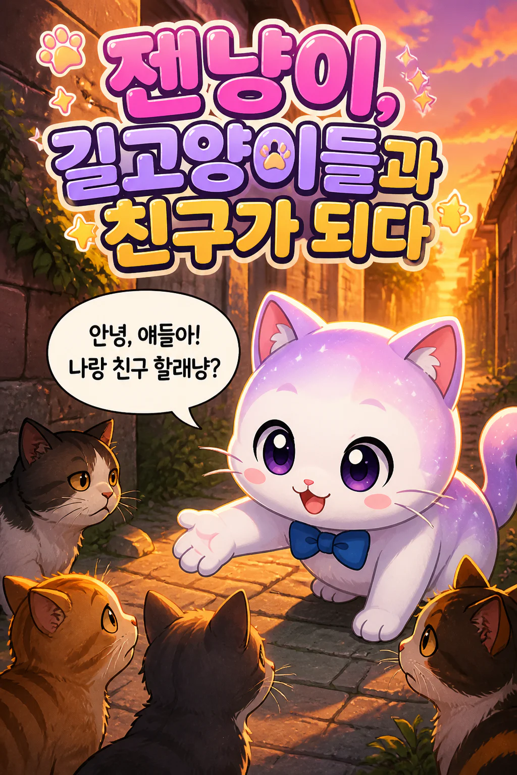 젠냥이 길고양이들과 친구가 되다