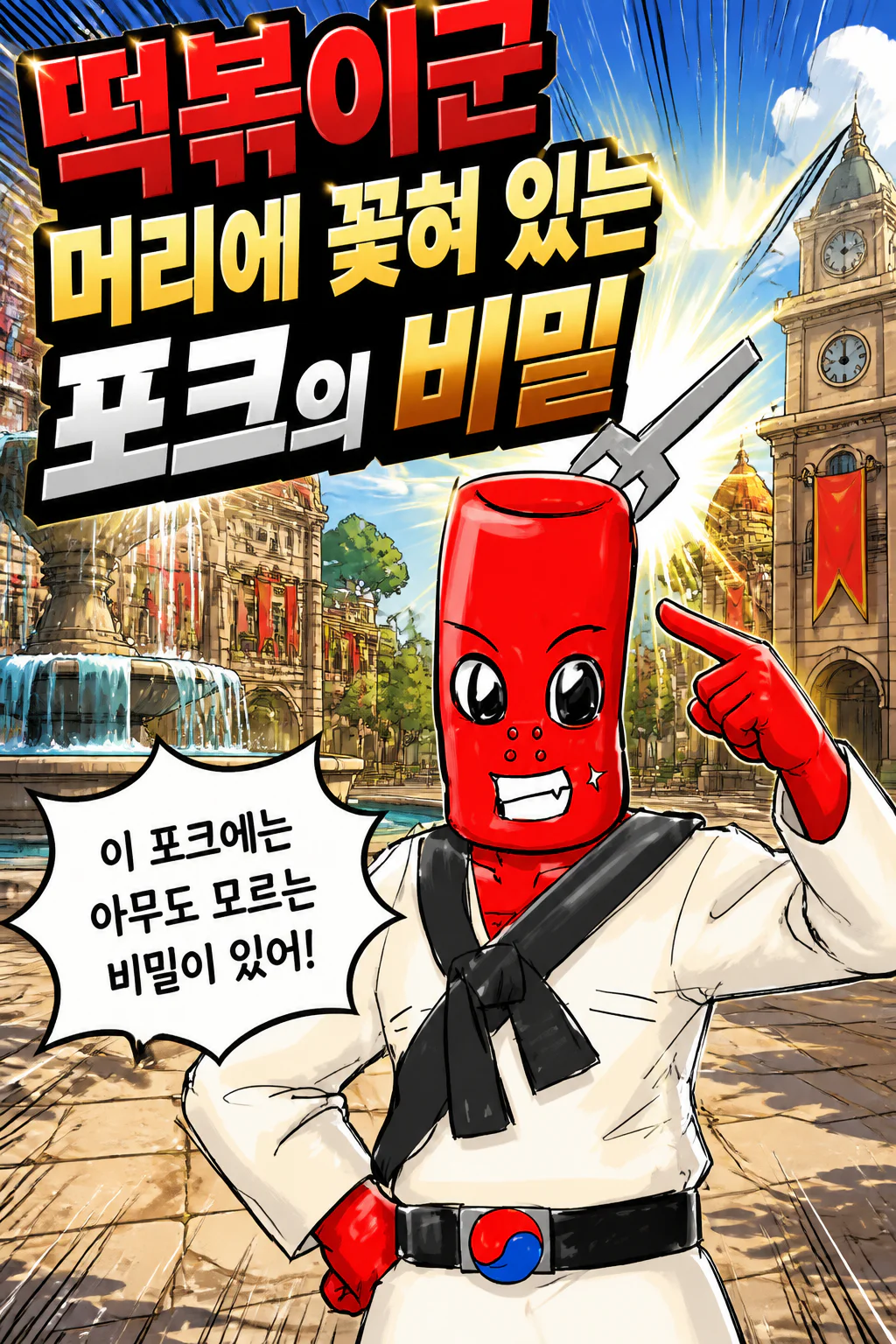 떡볶이군 머리에 있는 포크의 비밀