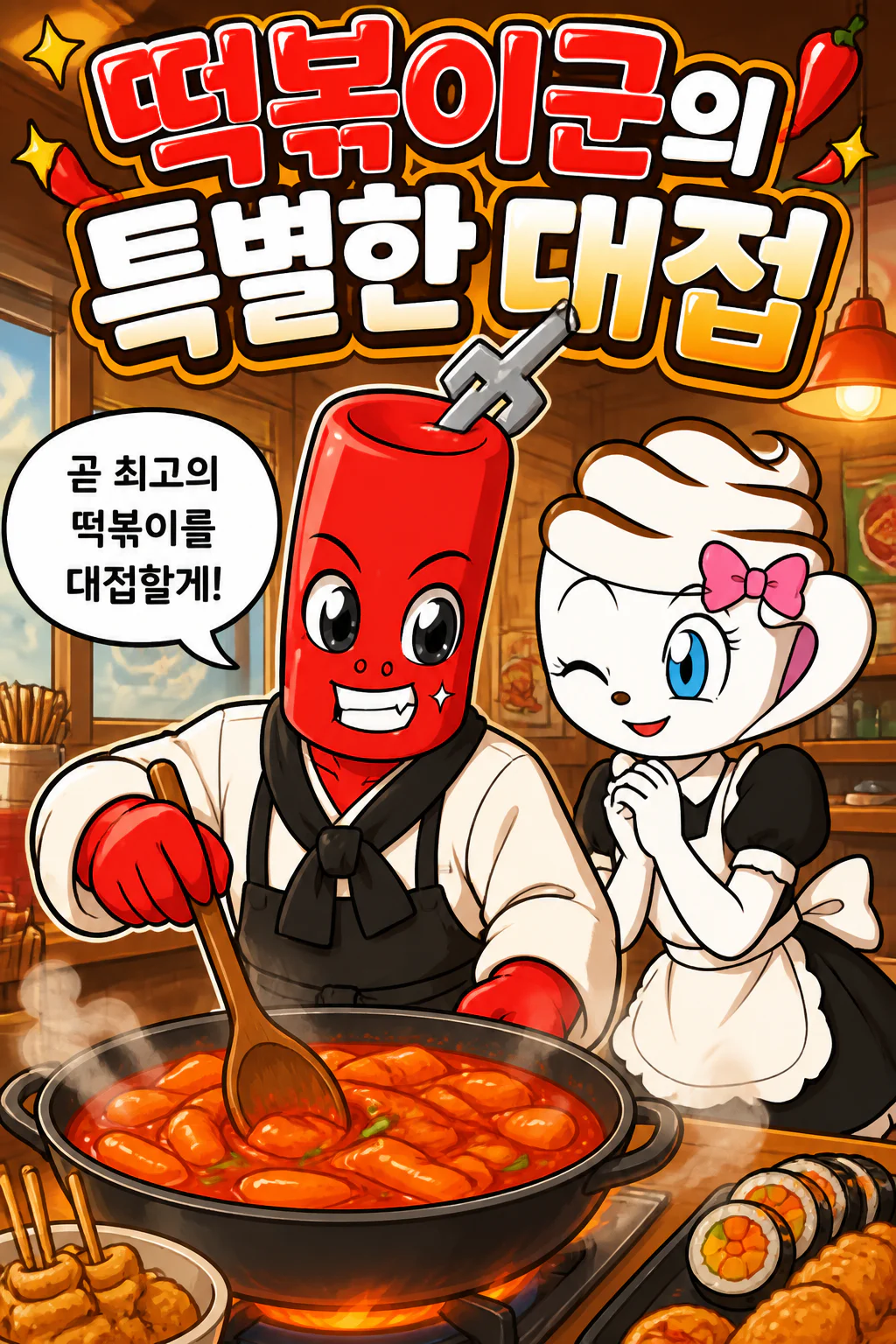 떡볶이군 에스프레소 소녀에게 떡볶이를 대접하다