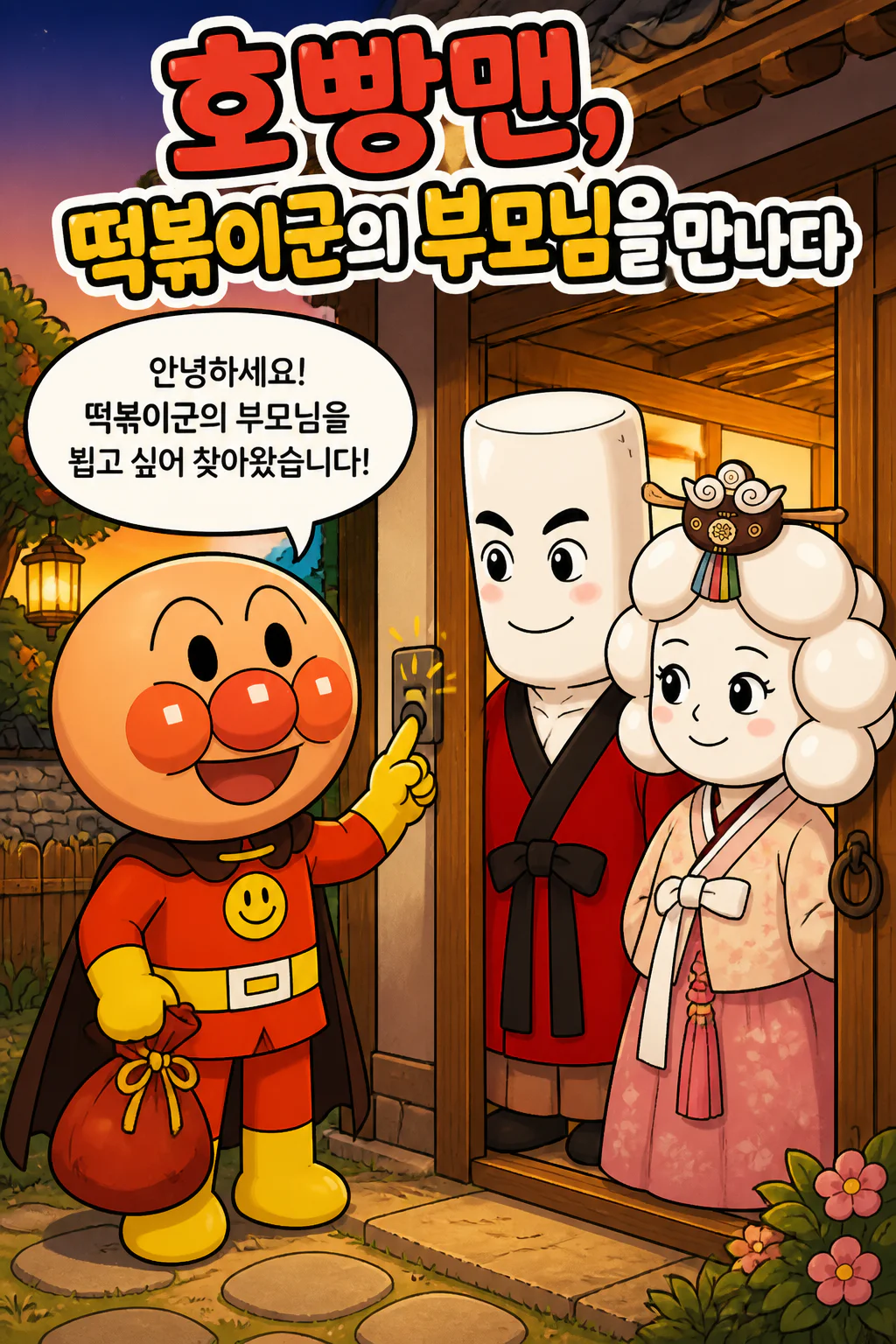 호빵맨 떡볶이군의 부모님을 만나다