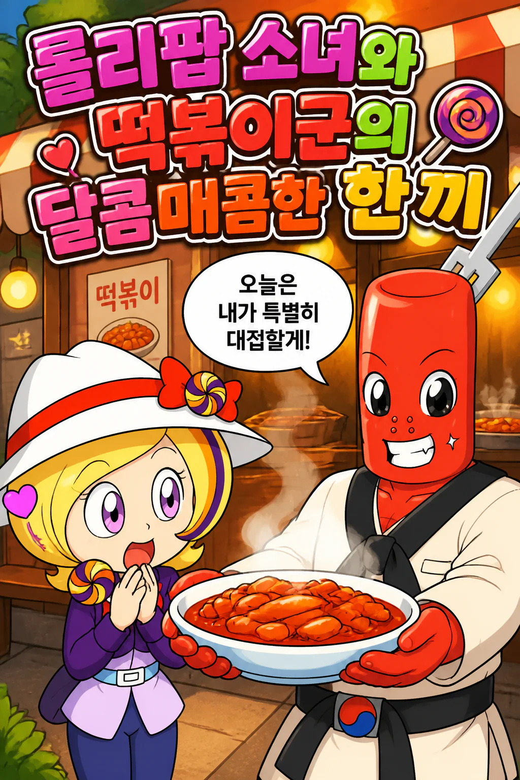 떡볶이군 롤리팝 소녀에게 떡볶이를 대접하다
