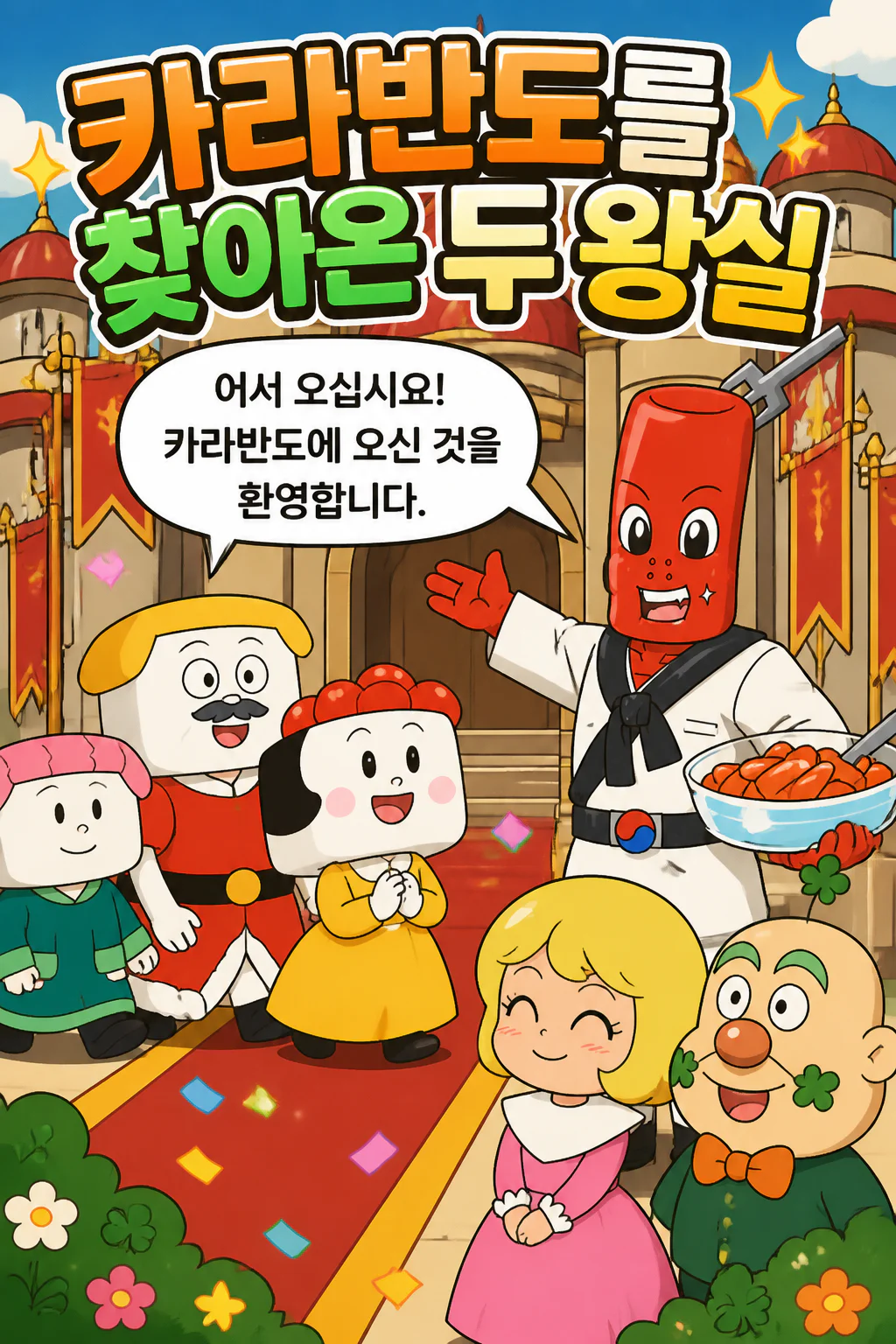 카라반도를 찾아온 초밥 나라 왕실과 샐러드성 왕실