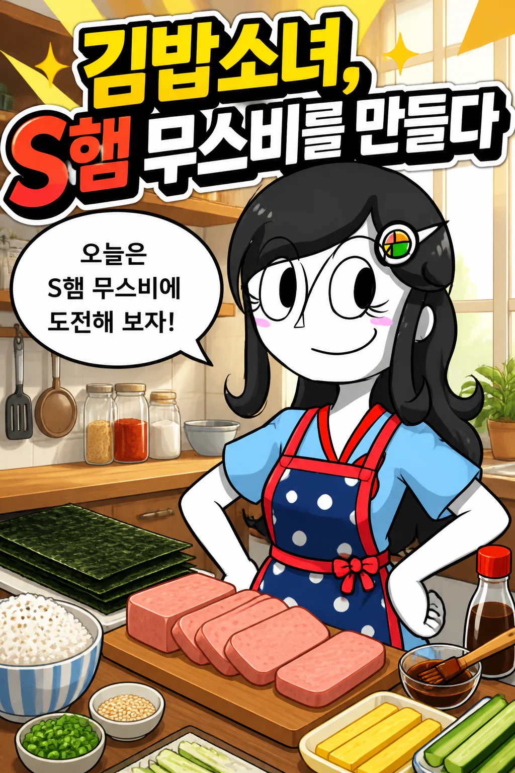 김밥소녀 S햄 무스비를 만들다
