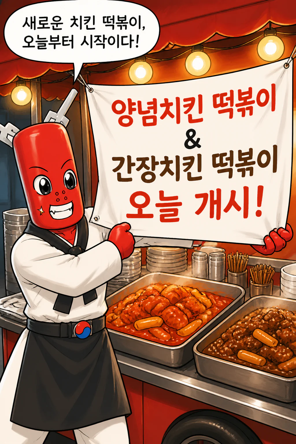 떡볶이군 양념치킨 떡볶이와 간장치킨 떡볶이의 판매를 개시하다