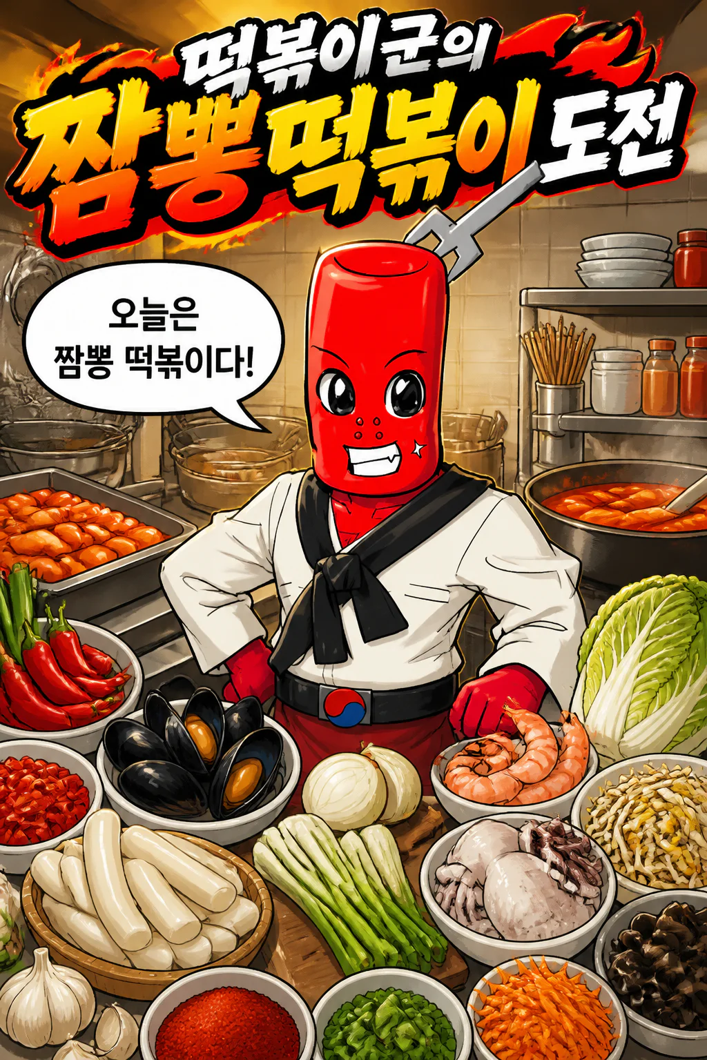 떡볶이군 짬뽕 떡볶이를 만들다