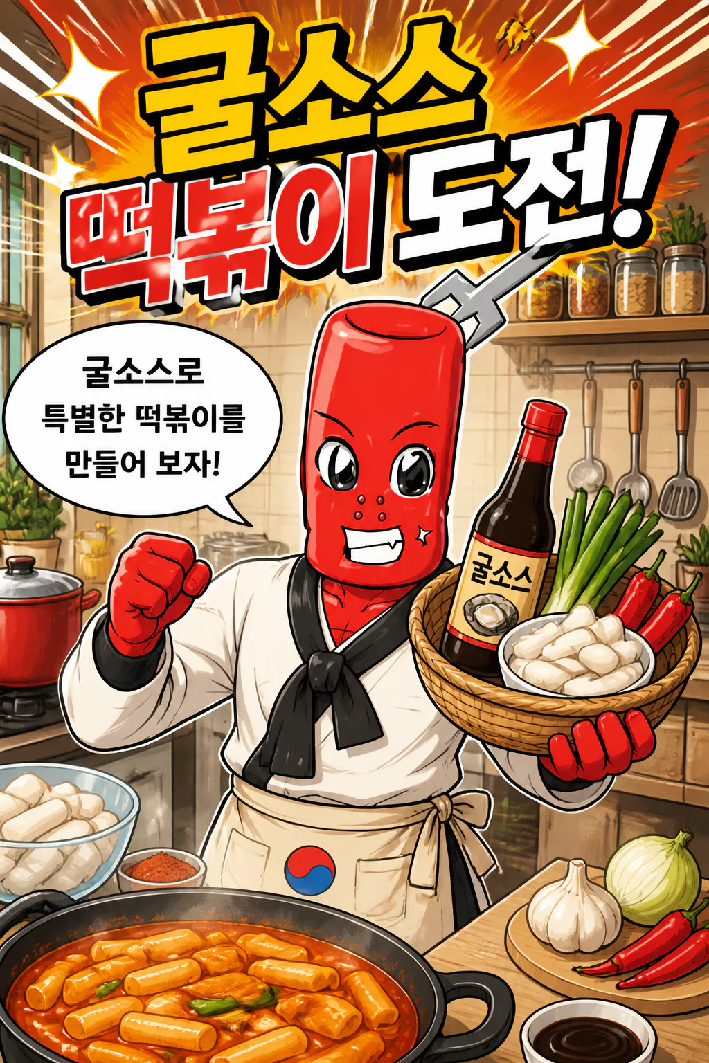 떡볶이군 굴소스를 이용한 떡볶이를 만들다