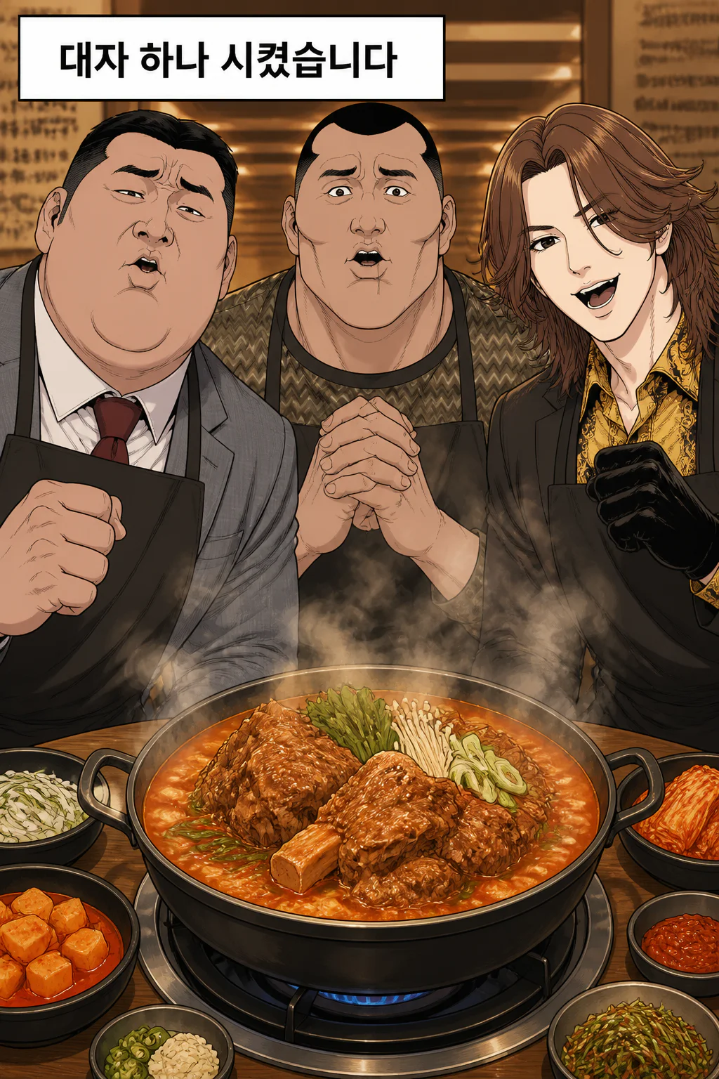 추만식,팽영하,목진혁 감자탕 대자를 먹다