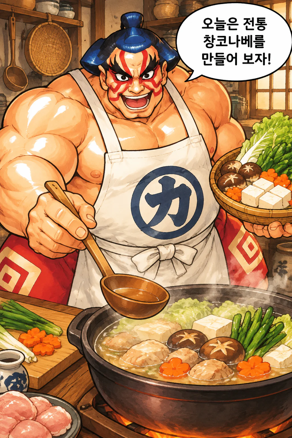 에드몬드 혼다 전통 창코나베를 만들다