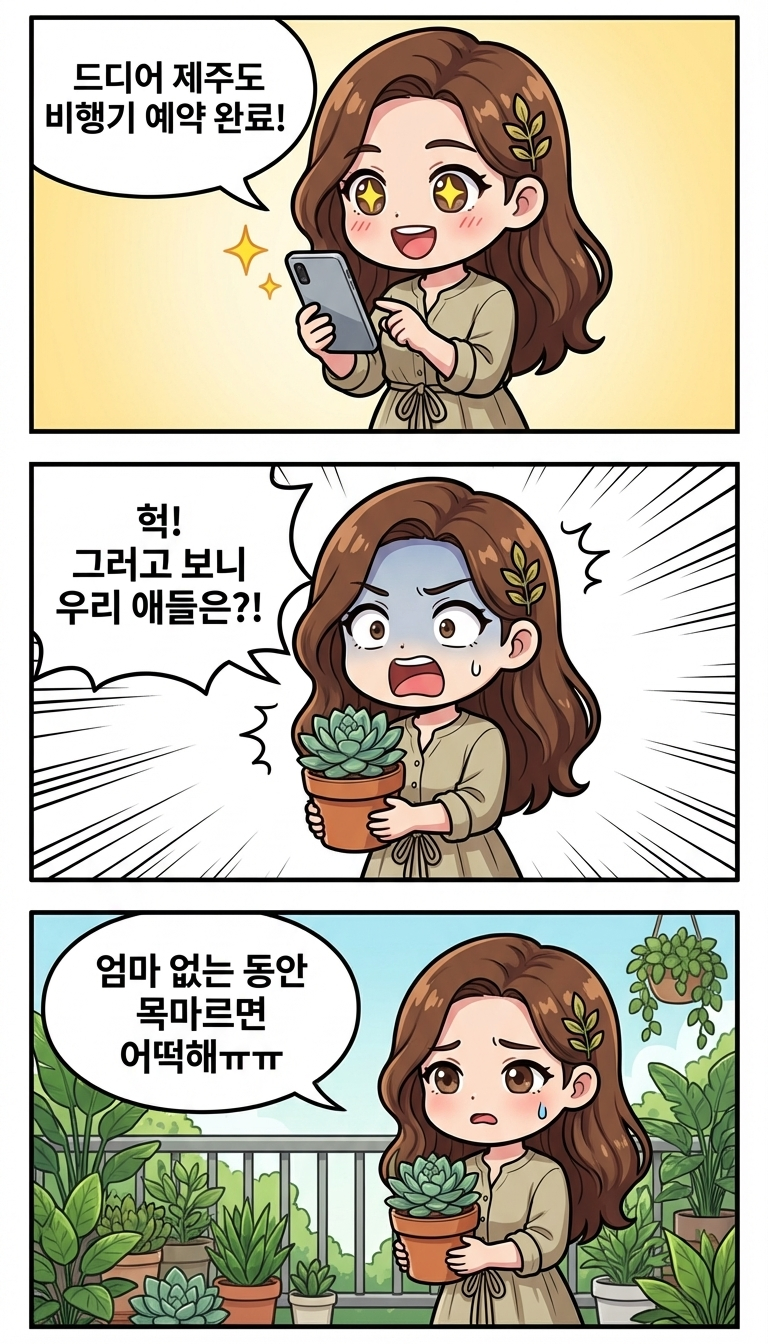 여행 짐은 안 싸고 식물 계획표만 짜고 있어요ㅠㅠ