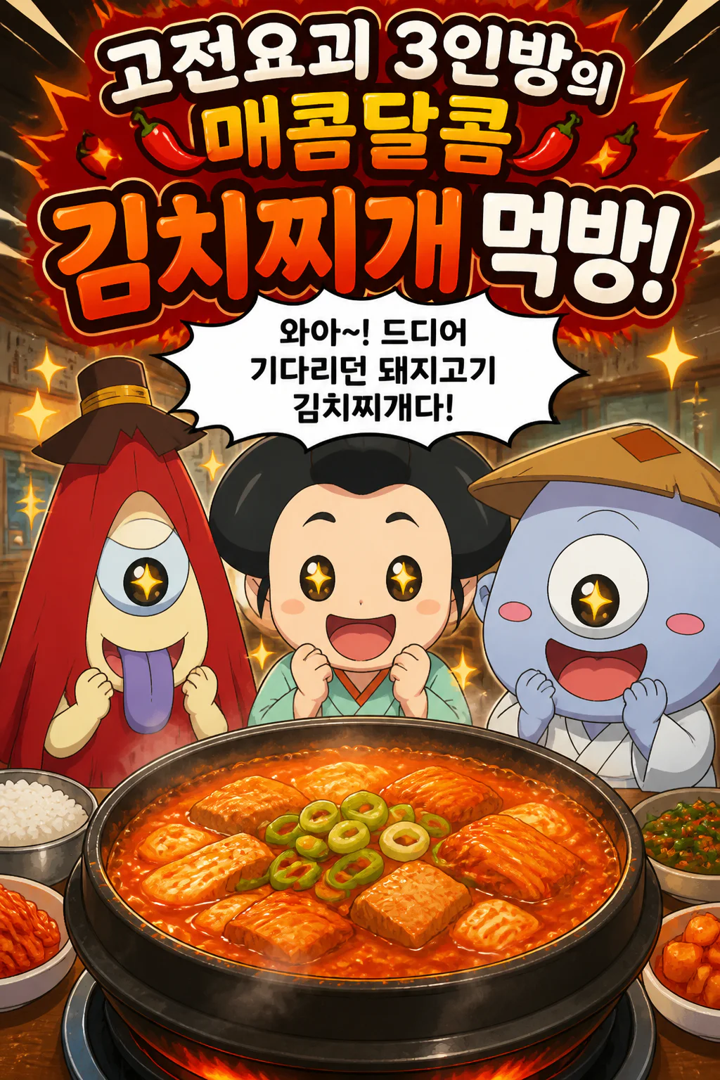 고전요괴 3인방 김치찌개를 먹다